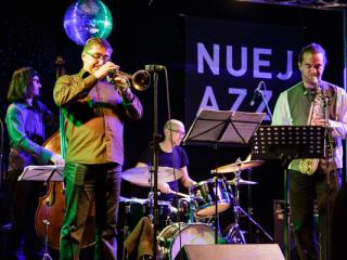 Andreas Kurz Andrey Lobanov Bastian Jütte Florian Trübsbach NUEJAZZ 2014-10-16 - Gustav Eckart, Fotografie