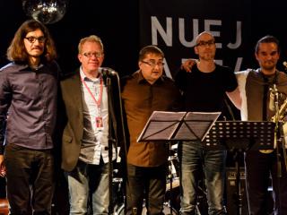 Andreas Kurz Michael Flügel  Andrey Lobanov Bastian Jütte Florian Trübsbach NUEJAZZ 2014-10-16 - Gustav Eckart, Photography