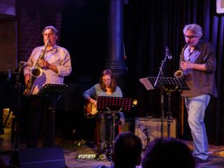 Ches Smith &amp; These Arches - Tony Malaby Mary Halvorson Tim Berne 20140429 - Gustav Eckart, Fotografie